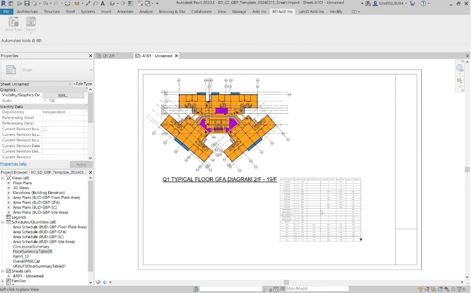Schedule or table view