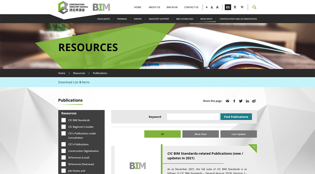 CIC BIM Portal developed by the Construction Industry Council