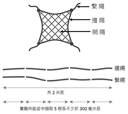 有关网绳、边绳及击绳的示意图
