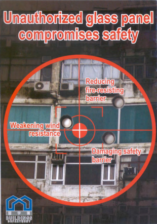 Unauthorised glass panel compromises safety
