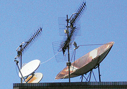 Small size antenna, television dish antenna, solar energy heater, solar energy equipment
