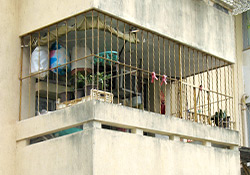 Anti-burglary bars installed on a balcony