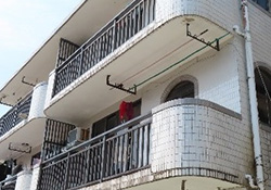 Drying rack under the balcony