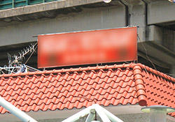 Signboard erected on the rooftop